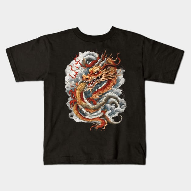 Flying Dragon Kids T-Shirt by animegirlnft